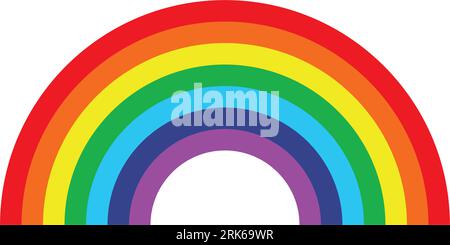 7-farbiges Regenbogenelement. Und sieben Farben Rot, Grün, Blau, Gelb, Orange, Vektorillustration mit violetter, indigo- und grüner Farbe. Stock Vektor
