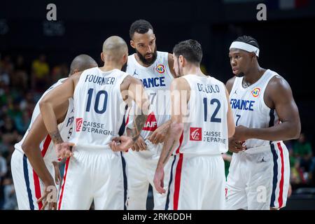 VILNIUS, LITHUANIA - august 11th 2023: FIBA World Cup 2023 tune-up game. Lithuania - France. France national team Stock Photo