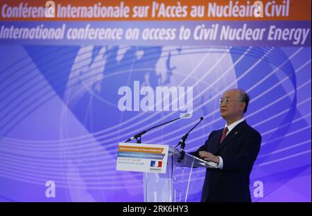 Bildnummer: 53844899  Datum: 09.03.2010  Copyright: imago/Xinhua (100309) -- PARIS, March 9, 2010 (Xinhua) -- Executive Director of the International Energy Agency Nobuo Tanaka speaks during the International Conference on Access to Civil Nuclear Energy in Paris, France, March 9, 2010. France on Monday hosted an international conference on peaceful use of nuclear energy in Paris, where representatives from about 60 countries and regions debated on how to simplify the access to nuclear energy and to safeguard the utility of nuclear power from military deviation. (Xinhua/Zhang Yuwei) (cl) (3)FRA Stock Photo