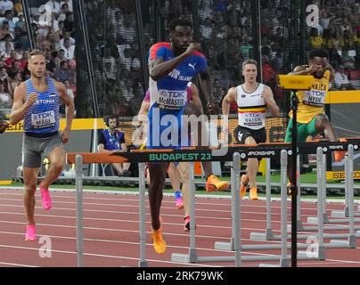 Kyron MCMASTER of IVB Semi-Final 400 METRES HURDLES MEN during the World Athletics Championships 2023 on August 21, 2023 at Nemzeti Atletikai Kozpont in Budapest, Hungary - Photo Laurent Lairys / DPPI Stockfoto