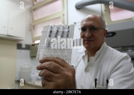 Bildnummer: 53906126 Datum: 30.03.2010 Copyright: imago/Xinhua (100331) -- BUENOS AIRES, 31. März 2010 (Xinhua) -- A Doctor presents A/H1N1 Vaccines at Maria Ferrer Hospital in Buenos Aires, Argentinien, 30. März 2010. Nach Angaben der örtlichen Gesundheitsbehörde wird die A/H1N1-Influenza im kommenden Winter dort die dominierende Sorte werden. Nun hat Argentinien ein massives Impfprogramm gestartet, um die Krankheit zu verhindern. (Xinhua/Martin Zabala) (lyx) (1)ARGENTINA-BUENOS AIRES-A/H1N1-PREVENTION PUBLICATIONxNOTxINxCHN premiumd xint Gesellschaft Schweinegrippe Vorsorge Ges Stockfoto