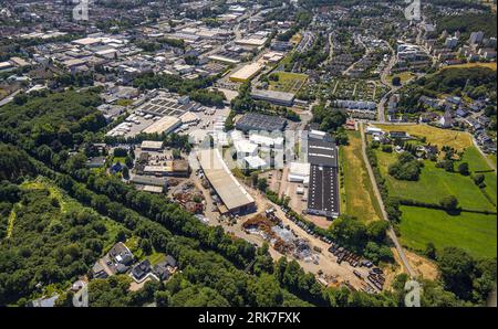 Luftaufnahme, Industriepark Berliner Straße, Lindenberg, Schwelm, Ruhrgebiet, Nordrhein-Westfalen, Deutschland, DE, Europa, Commercial Enterprises, com Stockfoto
