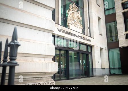 LONDON – 27. JULI 2023: Westminster Magistrates Court an der Marylebone Road Stockfoto