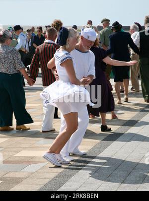 Everyone is dancing at the Mussel Tank, Lytham Green, Lytham St Annes, Lancashire, England, Europe on Sunday, 20th, August, 2023 Stock Photo