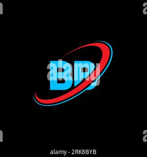 BB B B Logo-Design. Anfangsbuchstabe BB verbundener Kreis Monogramm-Logo in Großbuchstaben rot und blau. BB-Logo, B B-Design. bb, b b Stock Vektor