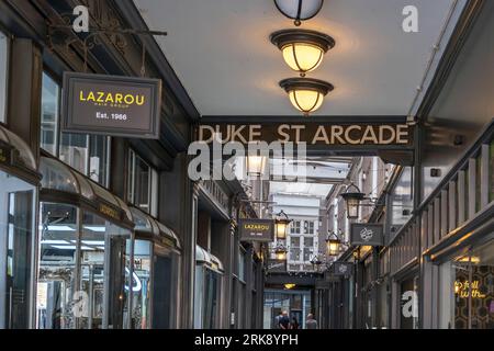 Duke Street Arcade, Cardiff Stadtzentrum, Wales Stockfoto