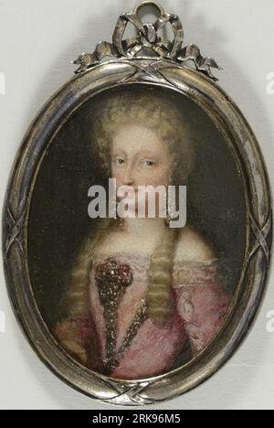 Kleines Porträt von Maria Anna von Neuburg 1690 von Jan van Kessel dem Jüngeren Stockfoto