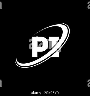 PI-Logo. P I-Design. Weißer PI-Buchstabe. PI/P I-Logo-Design. Anfangsbuchstabe PI Linked Circle Monogram Logo in Großbuchstaben. Stock Vektor
