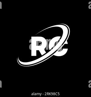 Logo mit RC R C-Buchstaben. Anfangsbuchstabe RC-Verknüpfung Kreis Monogramm-Logo in Großbuchstaben rot und blau. RC-Logo, R C-Design. rc, r c Stock Vektor