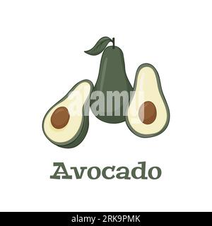 Vektorsymbol der Avocado. Avocadofrucht in flachem Design. Vektorillustration Stock Vektor