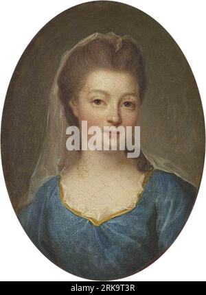 Porträt der Herzogin von Bourbon, Louise-Francoise de Bourbon, Mademoiselle de Nantes (1673–1743) um 1776 von Jean-Marie Ribou Stockfoto