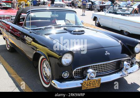 Bildnummer: 54238603 Datum: 19.07.2010 Copyright: imago/Xinhua (100719) -- VANCOUVER, 19. Juli 2010 (Xinhua) -- Ein Oldtimer wird auf dem Parkplatz eines Coquitlam-Lebensmittelgeschäfts in Vancouver, 19. Juli 2010, ausgestellt. Mehr als 100 Oldtimer, hauptsächlich aus den 1950er und 1960er Jahren, wurden in der Show gezeigt. (Xinhua/Huang Xiaonan) (zx) (1)CANADA-VANCOUVER-CLASSIC CARS-SHOW PUBLICATIONxNOTxINxCHN Gesellschaft Verkehr Strasse Autoshow Auto Oldtimer Oldtimershow Messe Oldtimermesse kbdig xub 2010 quer o0 Ford Thunderbird Bildnummer 54238603 Datum 19 07 2010 Copyright Imago XINHUA Stockfoto