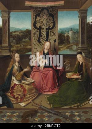 Madonna and Child with Saints Catherine and Barbara Deutsch: um 1510 by Master of Hoogstraeten Stock Photo