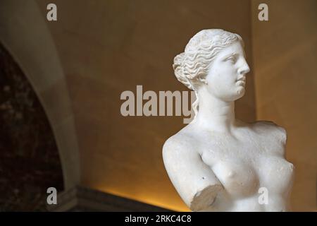 Venus de Milo in profile - The Louvre Museum, Paris, France Stockfoto