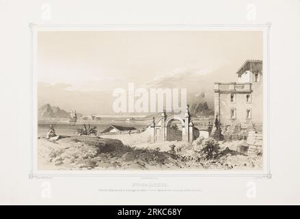 Rio-de-Janeiro. Sortie de la Rade, vue prise de la montagne du Château by Adolphe Hastrel de Rivedoux Stock Photo