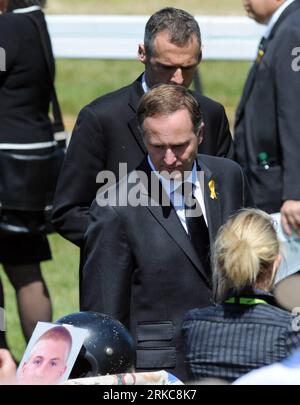 Bildnummer: 54696702  Datum: 02.12.2010  Copyright: imago/Xinhua (101202) -- GREYMOUTH, Dec. 2, 2010 (Xinhua) -- New Zealand Prime Minister John Key (C) walks by a table holding memorabilia from miners during a memorial service in South Island West Bank town of Greymouth on Dec. 2, 2010, for the 29 miners and contractors who lost their lives in the Pike River coal mine explosions which began on Nov. 19. (Xinhua/NZPA) (ypf) NEW ZEALAND-GREYMOUTH-COAL ACCIDENT-MOURN CEREMONY PUBLICATIONxNOTxINxCHN Politik People kbdig xng 2010 hoch premiumd     Bildnummer 54696702 Date 02 12 2010 Copyright Imago Stock Photo