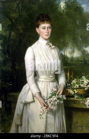 Portrait of Grand Duchess Elizaveta Fyodorovna 1885 by Carl Rudolph Sohn Stock Photo