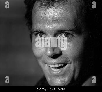 Der Kaiser, Franz Beckenbauer im Umkleideraum nach dem NASL Soccer Bowl 1980 in Washington DC. Stockfoto