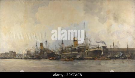 Gezicht op de Panamakade naar het westen, met schepen van de Hollandsche Lloyd 1913; 1913 by Hobbe Smith Stock Photo