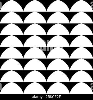 Nahtloses Muster mit geometrischen Motiven in Schwarz und Weiß Stockfoto
