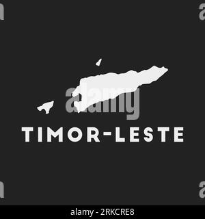 Timor-Leste icon. Country map on dark background. Stylish Timor-Leste map with country name. Vector illustration. Stock Vector