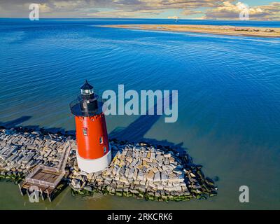 Delaware Breakwater East End Light, Delaware Bay, Delaware Atlantic Ocean Stock Photo