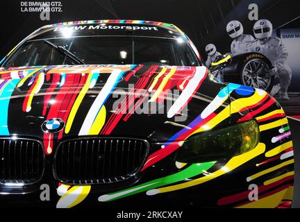 Bildnummer: 54821682  Datum: 15.01.2011  Copyright: imago/Xinhua (110115) -- BRUSSELS, Jan. 15, 2011 (Xinhua) -- BMW s art painted motor M3 GT2 is shown during the first day of the 89th European Motorshow in Brussels, capital of Belgium, Jan. 15, 2011. The show will pressent commercial vehicles, recreational vehicles, motorcycles, motor parts and services. (Xinhua/Wu Wei) (wjd) BELGIUM-BRUSSELS-MOTORSHOW-OPEN PUBLICATIONxNOTxINxCHN Wirtschaft Automobilindustrie Motor Show Auto Messe PKW Objekte kbdig xmk 2011 quer     Bildnummer 54821682 Date 15 01 2011 Copyright Imago XINHUA  Brussels Jan 15 Stock Photo