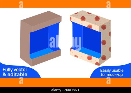 Kundenspezifische Verpackung von Displaykartons und 3D-Verpackungsdesign Stock Vektor