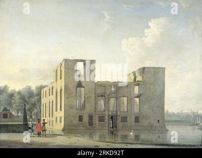 Rear View of Berckenrode Castle in Heemstede after the Fire 1747 by Jan ten Compe Stock Photo