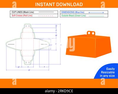 Lieferung Kuchenbox mit Stanzschablone oder Stanzschablone und 3D-Vektordatei Stock Vektor