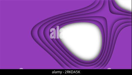 Violette Schnittkurve abstraktes Hintergrundmuster aus Linien und Wellen. Stockfoto