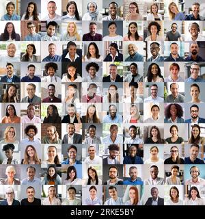 Diverse Business People Faces Collage. Portrait Photos Stockfoto