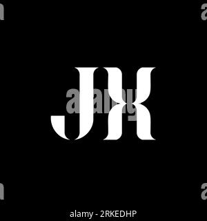 JX J X letter logo design. Initial letter JX uppercase monogram logo white color. JX logo, J X design. JX, J X Stock Vektor