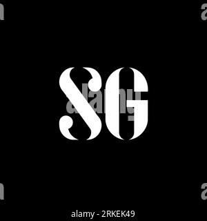 SG S G Logo-Design. Anfangsbuchstabe SG Großbuchstaben Monogramm Logo weiß Farbe. SG-Logo, S G-Design. SG, S G Stock Vektor