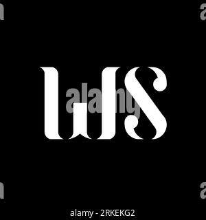 WS W S letter logo design. Initial letter WS linked circle uppercase monogram logo white color. WS logo, W S design. WS, W S Stock Vektor