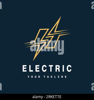 Electric Logo. abstract letter S from negative space lightning bolt , tunder bolt design logo template, vector illustration Stock Vektor