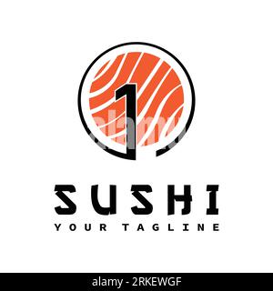 Sushi-Logo-Vorlage Vektorsymbol für japanische Speisen Stock Vektor