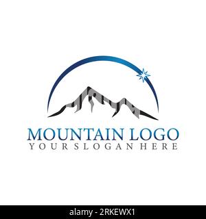 mountain logo with vintage style in vector illustration Stock Vector