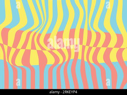 Abstract colourful pastel wavy minimal geometric pattern. Vector background Stock Vector