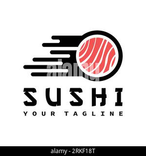 Sushi-Logo-Vorlage Vektorsymbol für japanische Speisen Stock Vektor