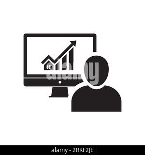 Trader icon. Online Trading. Investment. Entrepreneur. Businessman. Vector icon isolated on white background. Stock Vector