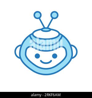 Roboterkopf Avatar Vector Design. Zeichentrickroboterkopf Symboldesign Stock Vektor