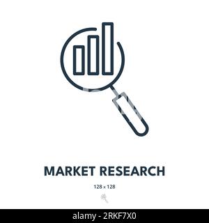 Market Research Icon. Market Trends, Competitive Analysis, Target Audience. Editable Stroke. Simple Vector Icon Stock Vektor