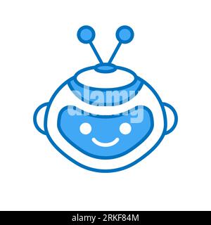 Roboterkopf Avatar Vector Design. Zeichentrickroboterkopf Symboldesign Stock Vektor