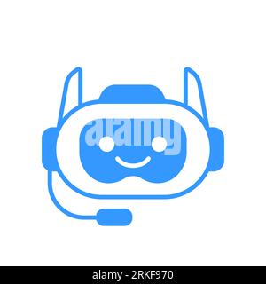 Symbol des Roboterassistenten mit Headset-Zeichen. Roboter-Chat-Bot-Symbol Vektor-Design Stock Vektor