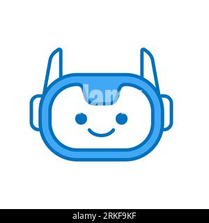 Roboterkopf Avatar Vector Design. Zeichentrickroboterkopf Symboldesign Stock Vektor