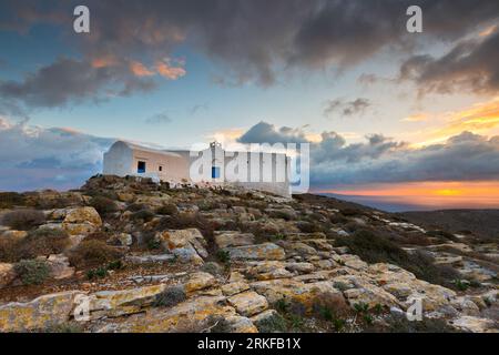 Monastery at Kastro village on Sikinos island in Greece. Stock Photo