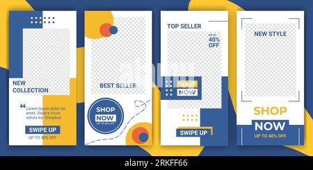 Bearbeitbare ig Story in sozialen Medien zum Verkauf, Rabatt und Produktwerbung. Geschichten, Beiträge und Elemente. Moderne Ästhetik eleganter minimalistischer Stil für s Stock Vektor