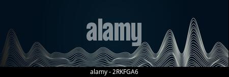 Abstrakte Wellen mit linearem Verlauf. Bannerposter im Vektordesign. Minimalistischer moderner Hintergrund Stock Vektor