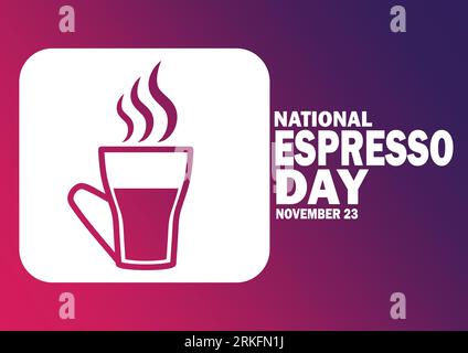 National Espresso Coffee Day Background Vector Illustration. Holiday concept. Template for background, banner, card, poster with text inscription. Stock Vector